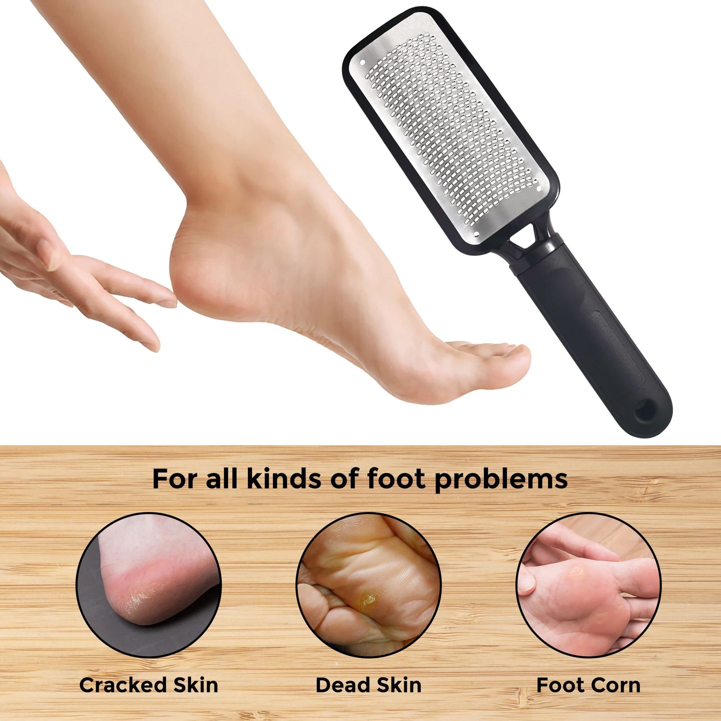 P2P Nails Foot File and Callus Remover - Metal Tool to Remove Dry Skin - Salon Style Dead Skin Remover for Wet and Dry Feet - Professional Foot File Beauty & Personal Care P2P Nails