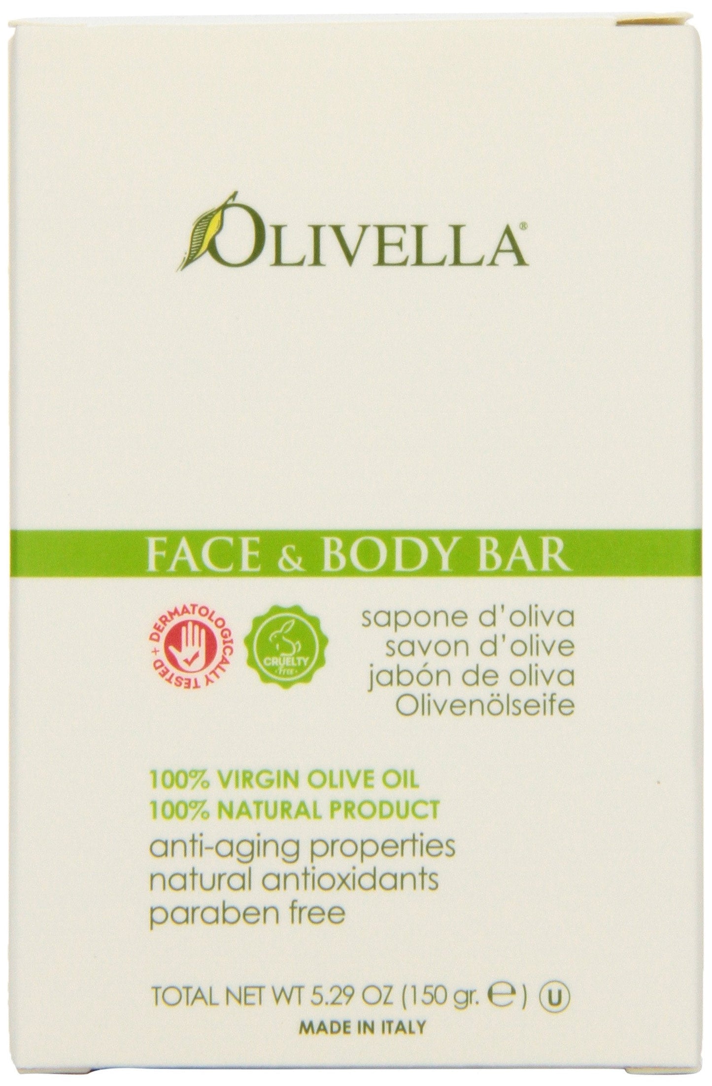 Olivella Face and Body Soap, Scented All-Natural 100% Virgin Olive Oil from Italy, 5.29-Ounce Bars (Pack of 12) Beauty & Personal Care Olivella
