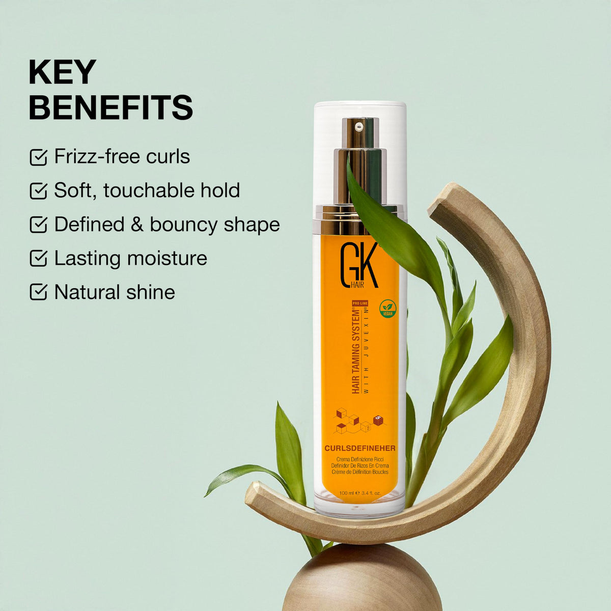 GK HAIR Global Keratin CurlsDefineHer (3.4 Fl Oz/100ml) Curl Defining Cream Curl Activator/Moisturizing Cream, Frizz Control for Natural Hair (3.4 fl Beauty & Personal Care GK HAIR