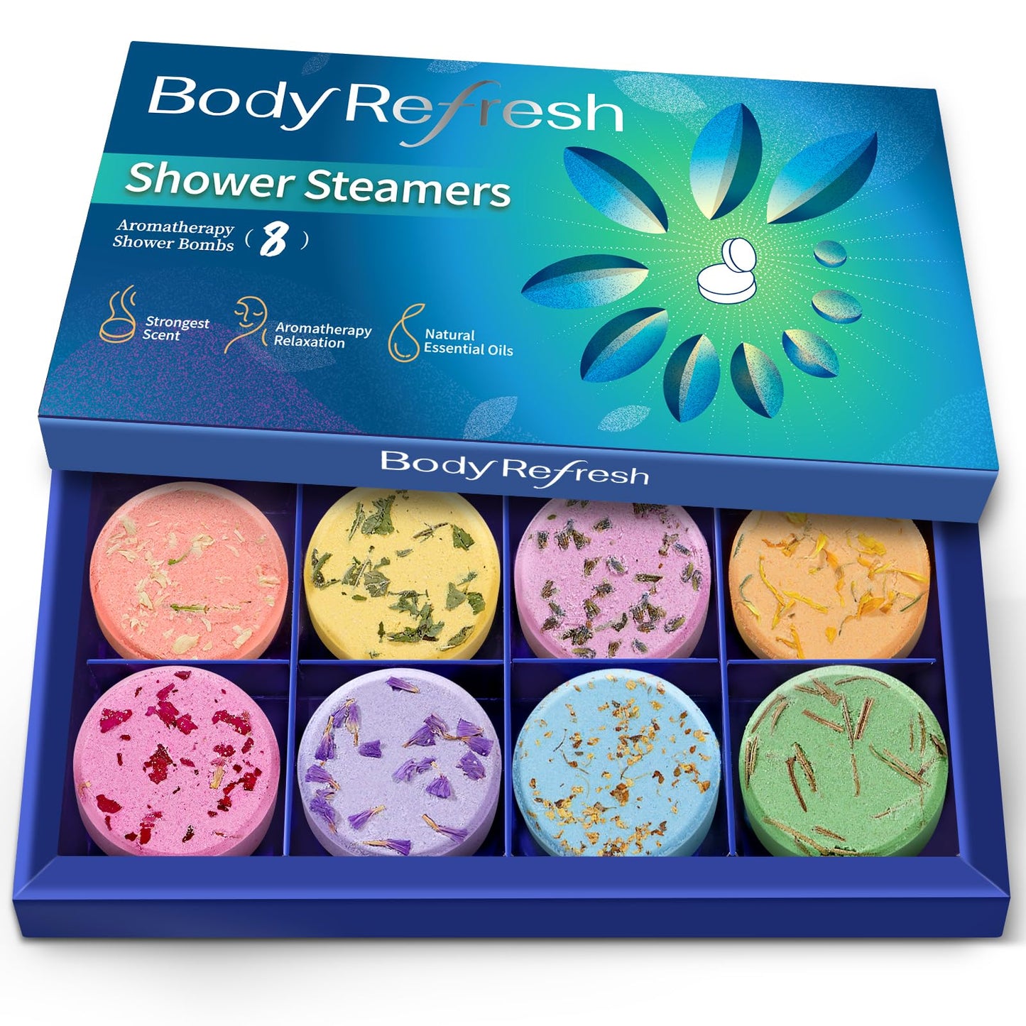 Shower Steamers Aromatherapy-8 Pack Shower Bombs with Essential Oils, Mothers Day Gifts for Mom Wife, Birthday Gifts for Women Self Care Relaxation Beauty and Personal Care BodyRefresh