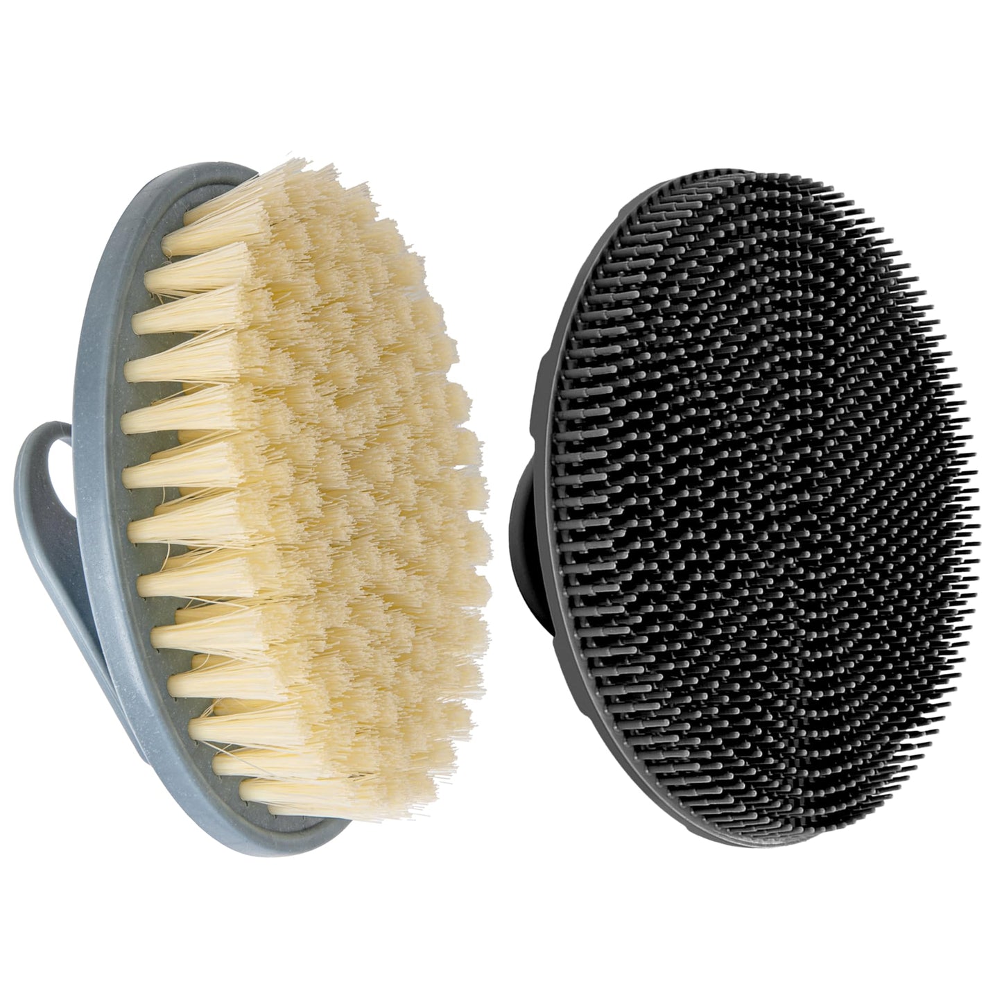 INNERNEED Food-Grade Soft Silicone Body Scrubber Shower Brush Handheld Cleansing Skin Brush, with PP Shower Brush for Exfoliating, Cellulite Treatment Beauty and Personal Care INNERNEED