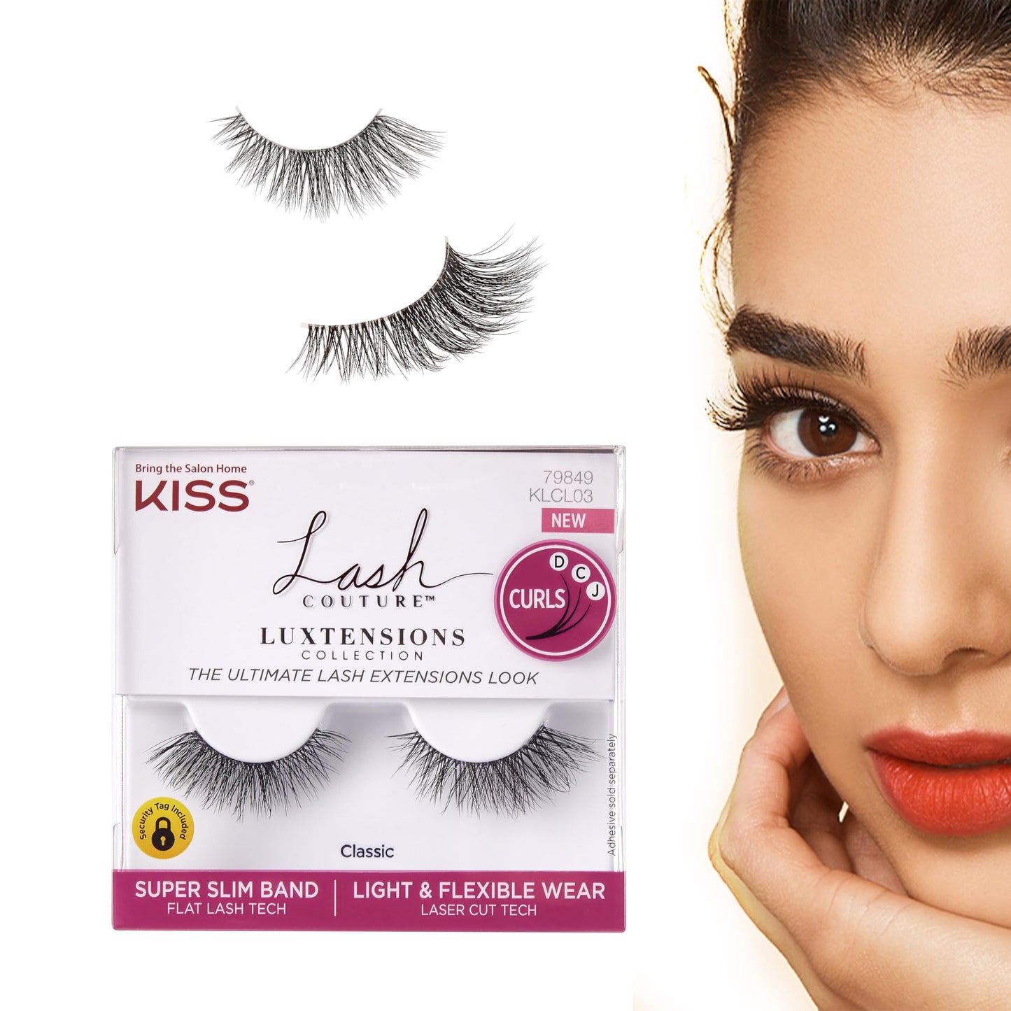 KISS Lash Couture LuXtensions Collection False Eyelashes, Flat Lash Technology, Super Slim Lash Band, Real Lash Extension Fibers, Reusable, Contact Beauty & Personal Care KISS