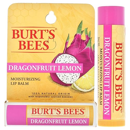 Burts Bees Dragonfruit Lemon Moisturizing Lip Balm Unisex 0.15 oz (I0115832) Beauty & Personal Care Burt's Bees
