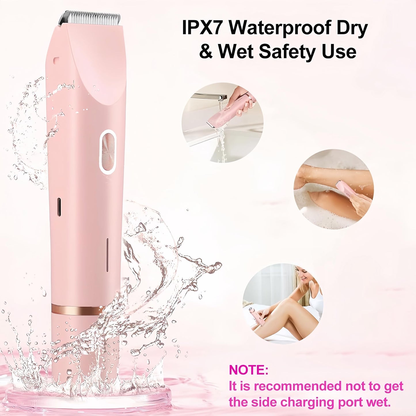 Electric Shaver for Women, 2-in-1 Electric Razor for Womens Legs Underarm Face Pubic Hairs, Rechargeable Razor Body Hair Trimmer Wet & Dry Use Beauty and Personal Care NURSETEK