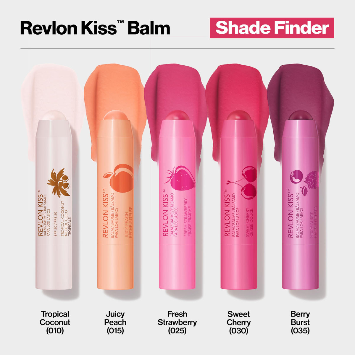 Revlon Kiss Tinted Lip Balm with SPF 20, Hydrating, Flavored, Infused with Natural Fruit Oils, 010 Tropical Coconut, 0.09 oz Beauty & Personal Care REVLON