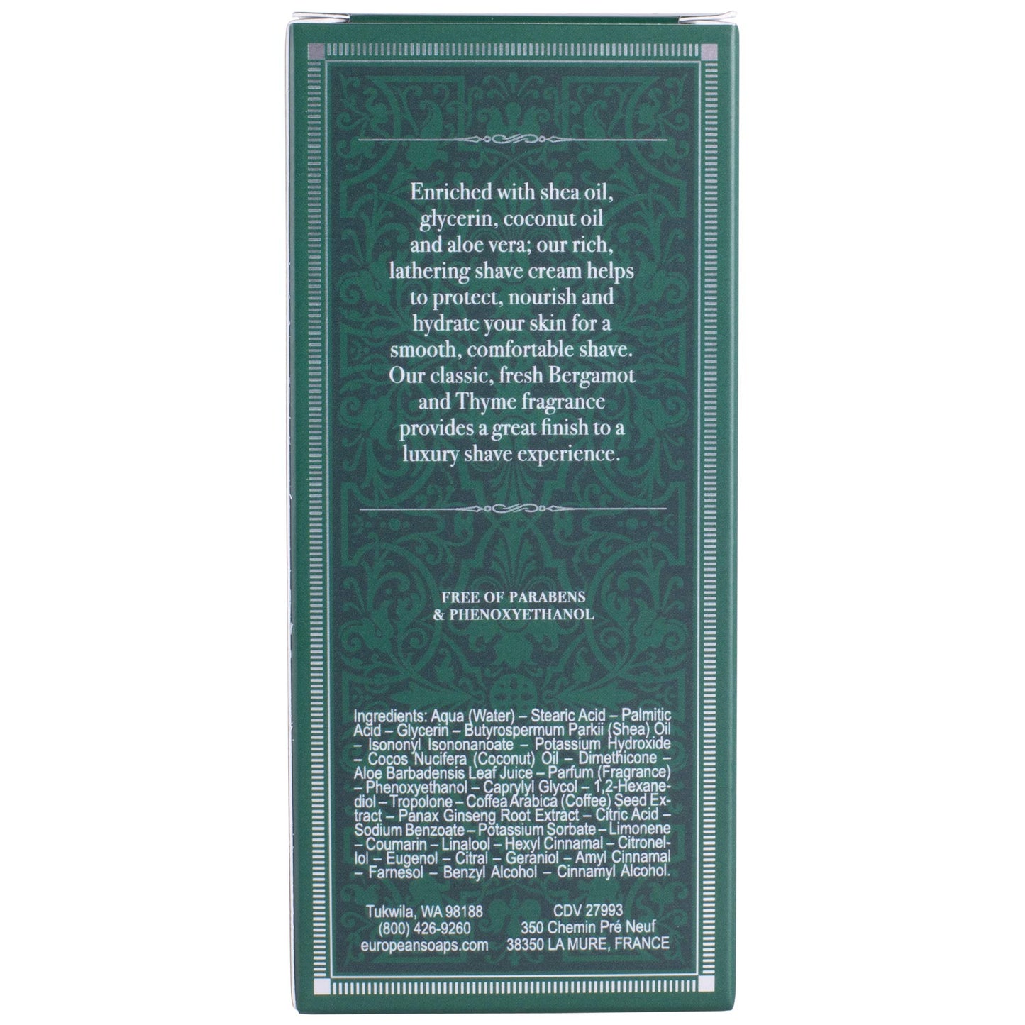 Pre de Provence Bergamot & Thyme Men's Fragrance Collection, Shave Cream, 75 ML Beauty & Personal Care Pre de Provence