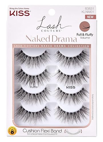 Kiss Lash Couture Naked Drama Collection Ruffle (Pack of 6) Beauty & Personal Care KISS