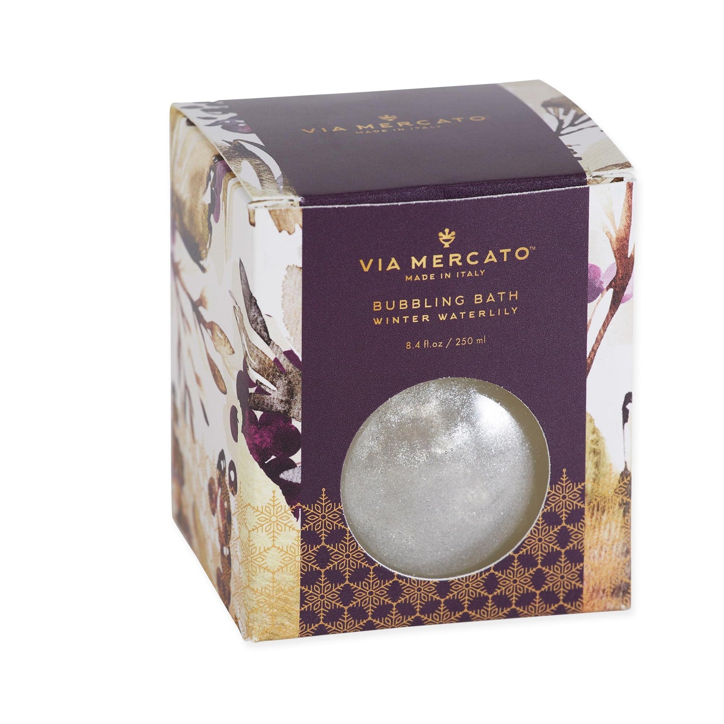 Via Mercato Scented Shimmering Bubble Bath, Moisturizing and Restorative, Ornament Gift Bottle is Beautifully Packaged with Gift-Giving in Mind, 250 Beauty & Personal Care Via Mercato