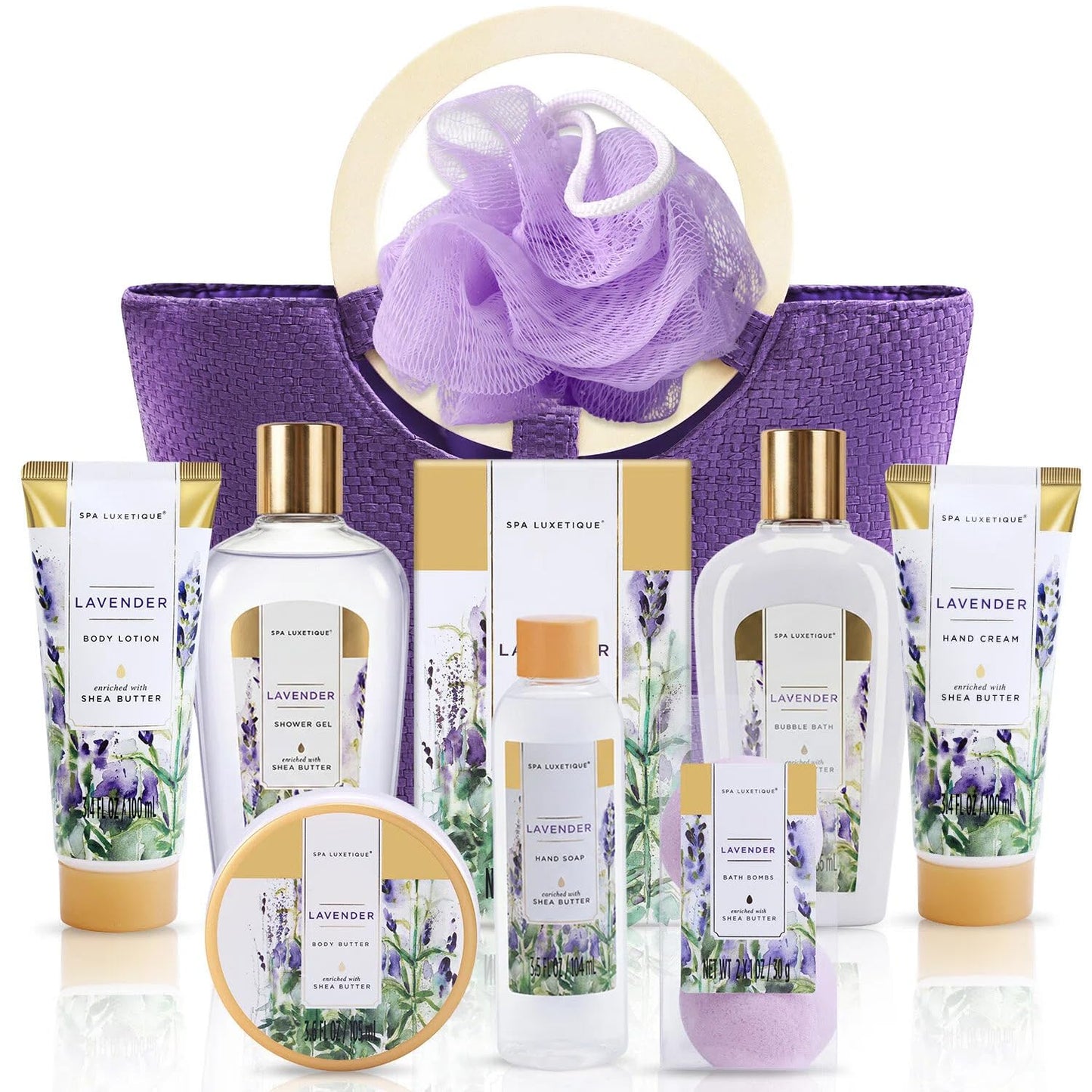 Spa Luxetique Gift Baskets for Women, Spa Gifts for Women - 10pcs Lavender Bath and Body Sets with Body Lotion, Bubble Bath, Relaxing Spa Sets Beauty & Personal Care spa luxetique
