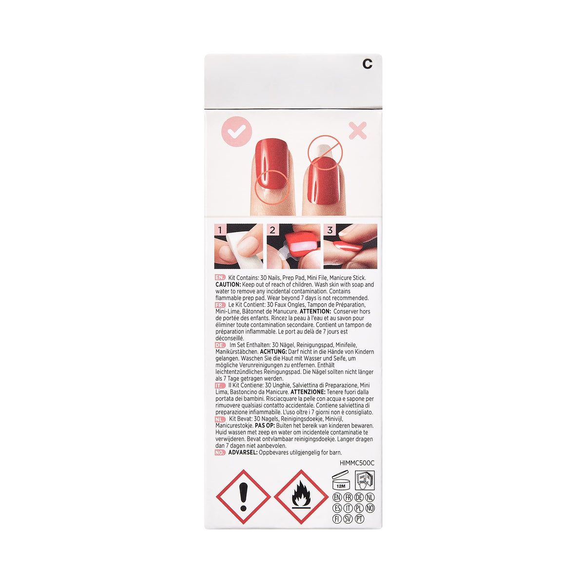 KISS imPRESS Limited Edition Halloween Press-On Nails, Glow-In-The-Dark, PureFit Technology, 'Hallow-queen’, with Prep Pad, Mini File, Cuticle Stick