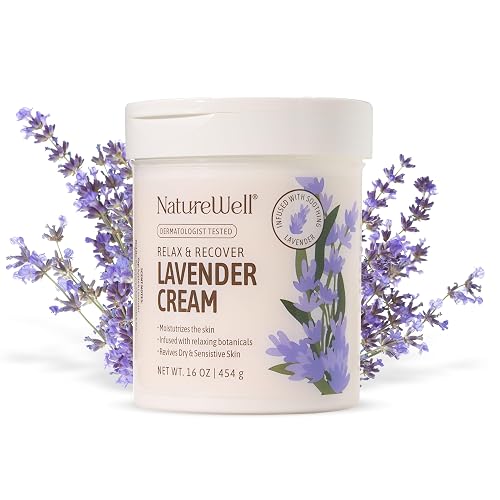 NATURE WELL Lavender Body Cream, Moisturizing Cream for Dry & Sensitive Skin, Relax & Recover Formula with Soothing Lavender, Hydrating Body Lotion Beauty & Personal Care NATURE WELL