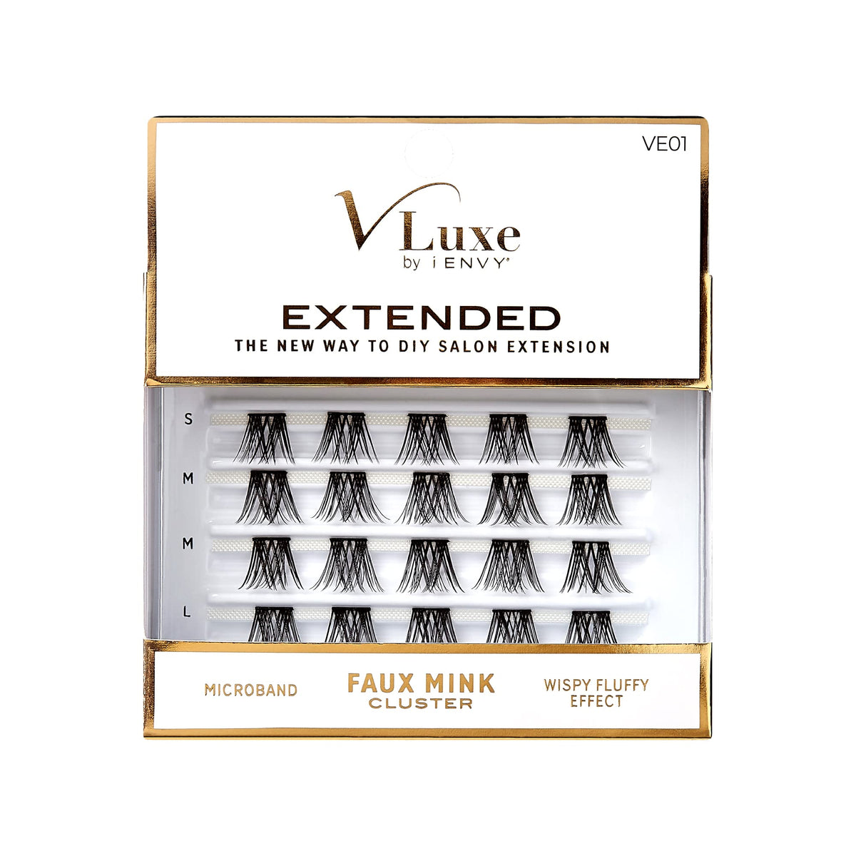 i•ENVY Extended False Eyelashes Featherlight Reusable Artificial Eyelashes Multipack Lash Clusters (Faux Mink 01) Beauty & Personal Care i•ENVY