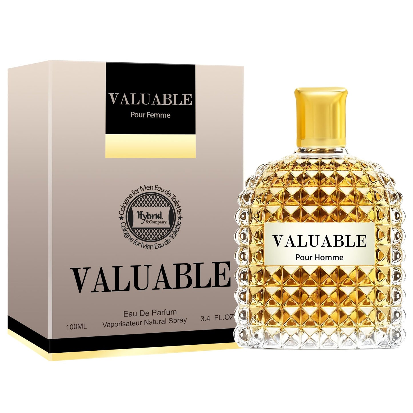 Hybrid & Company Valuable Pour Homme For Men Eau De Parfum Vaporisateur Natural Spray 3.4 Fl Oz Beauty & Personal Care Hybrid & Company