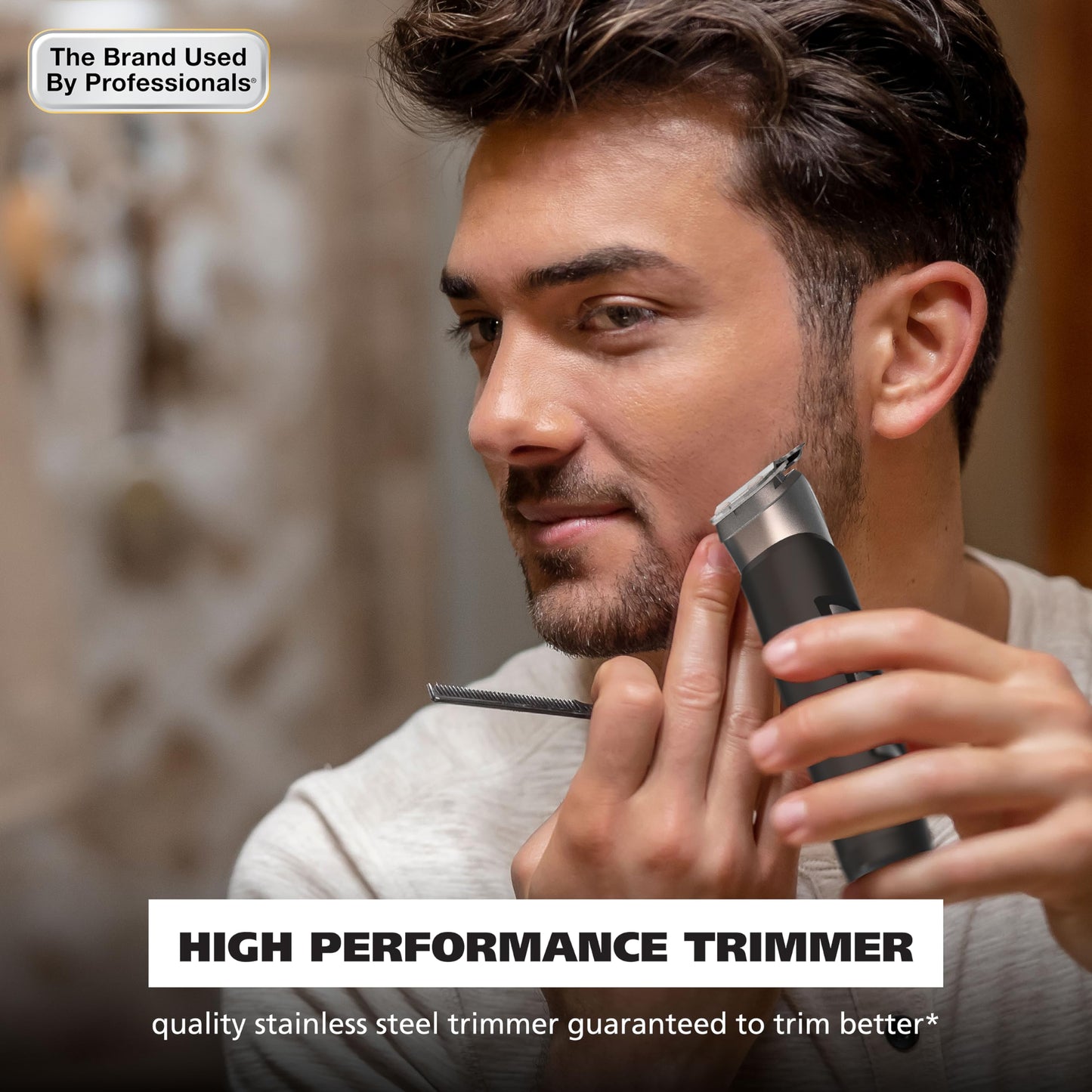 Wahl USA Pro Series Forever BladeTM Stainless Steel Cordless Rechargeable Beard Trimmer for Men with No Slip Grip & USB Charge - Model 3026017 Beauty and Personal Care Wahl