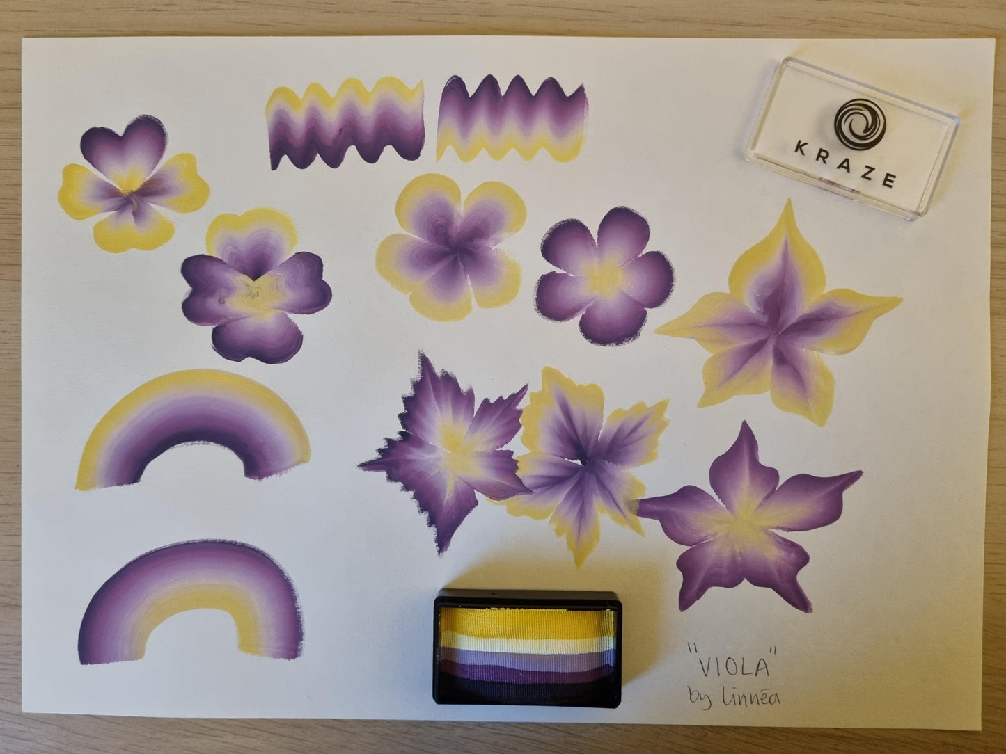 Kraze FX Dome Stroke - Viola by Linnea (25 gm), Professional 1-Stroke Split Cake, Hypoallergenic, Non-Toxic, Water Activated Face & Body Painting Beauty & Personal Care Kraze FX