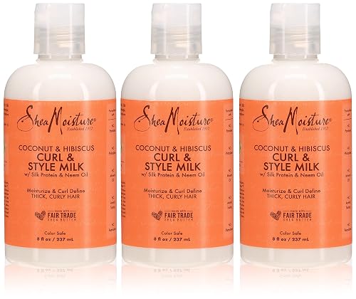 Shea Moisture Coconut & Hibiscus Curl & Style Milk 8 Ounce (235ml) (3 Pack) Beauty & Personal Care Shea Moisture