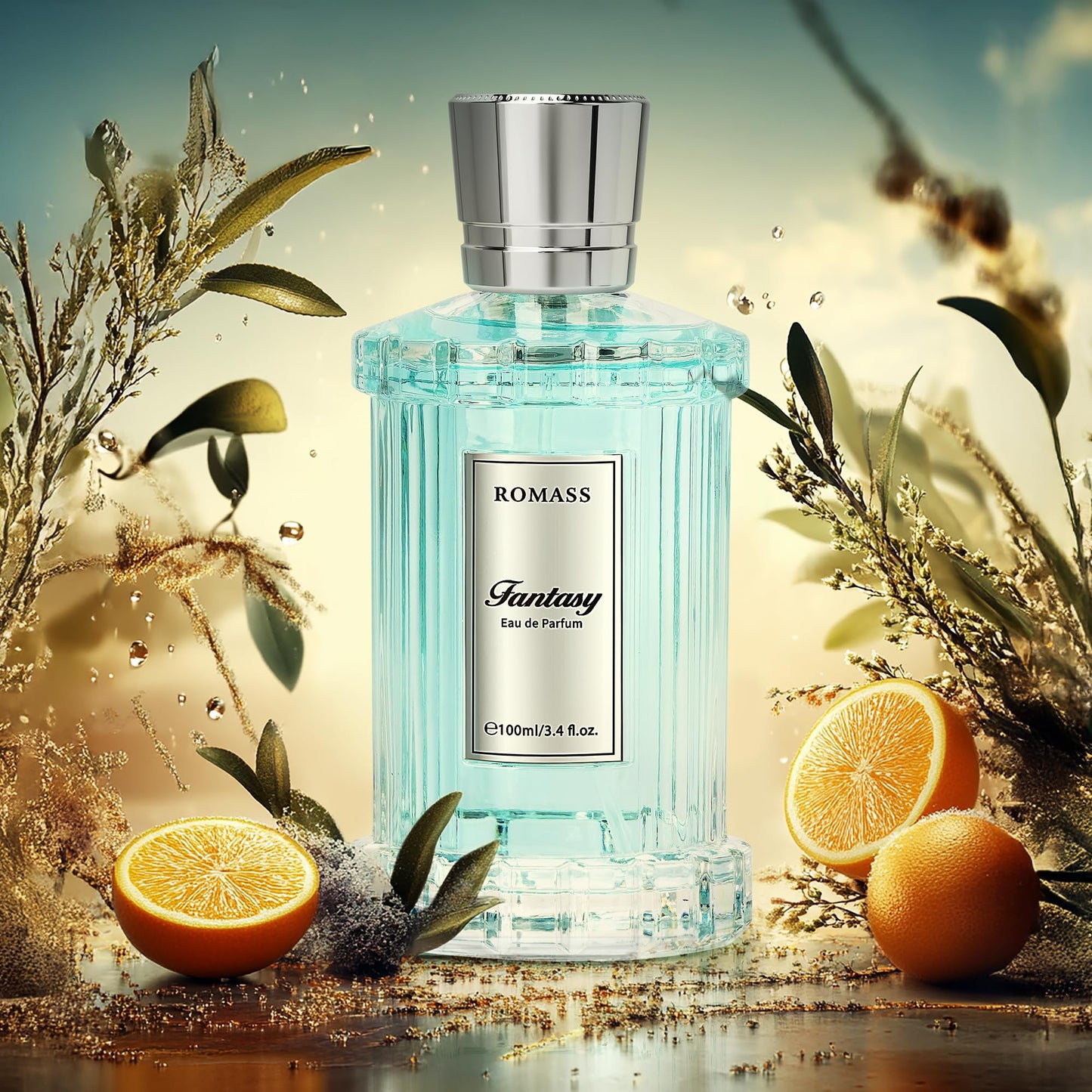 ROMASS Fantasy Unisex Eau de Parfum | Exotic Floral Woody Amber Fragrance with Orange Blossom, Jasmine, Rose, Vanilla & Cedar | 100ml/3.4oz Beauty & Personal Care ROMASS