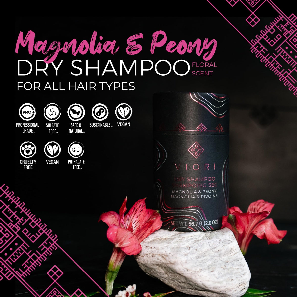 Viori Dry Shampoo Powder - Magnolia & Peony, Fast-Absorbing
