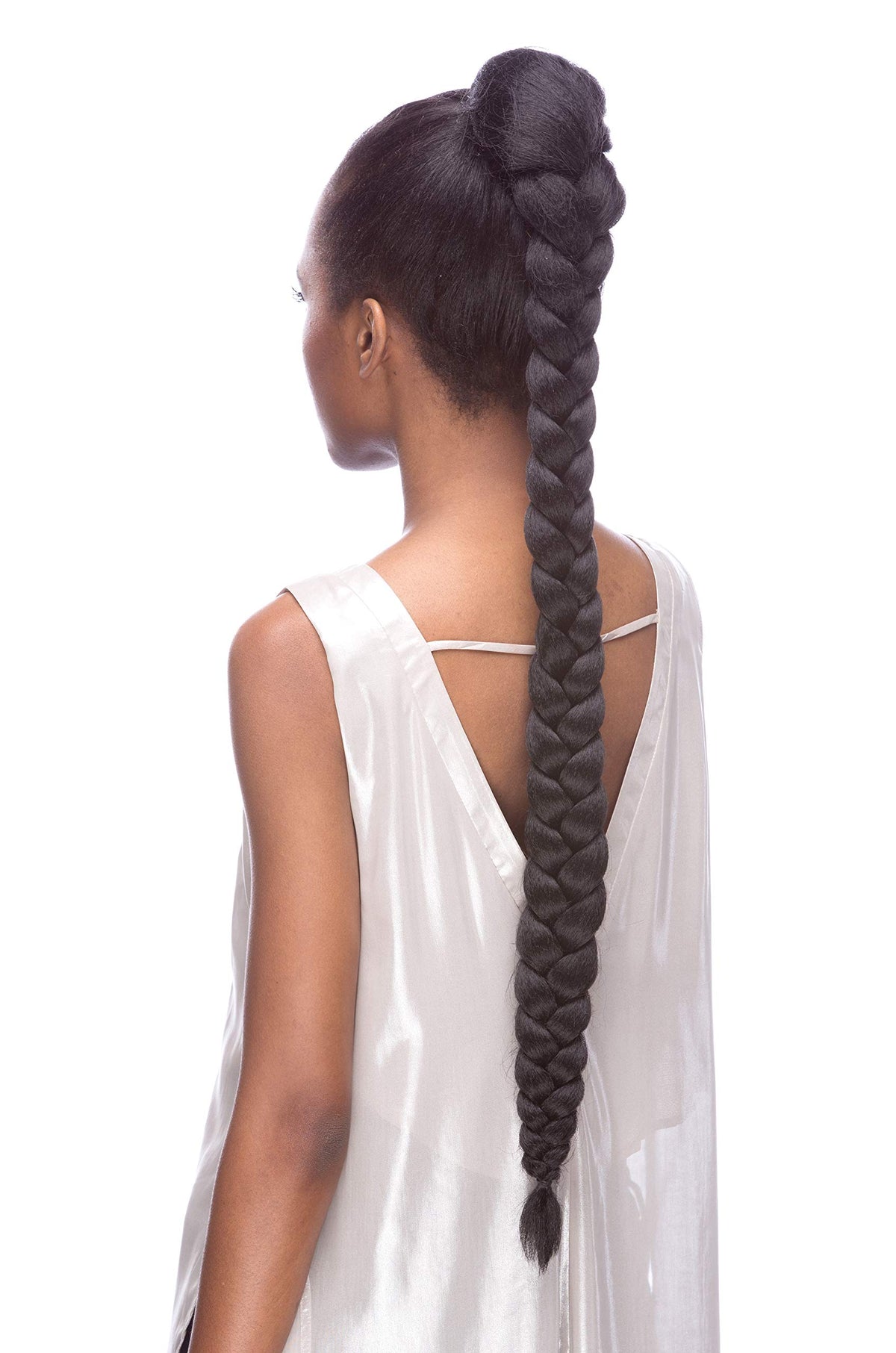 Draw String Braid Hair Piece Color M4.30 - Sepia Wigs 30" Long Thick Synthetic African American Bun Updo Formal Length Womens Coil Trenza Peluca