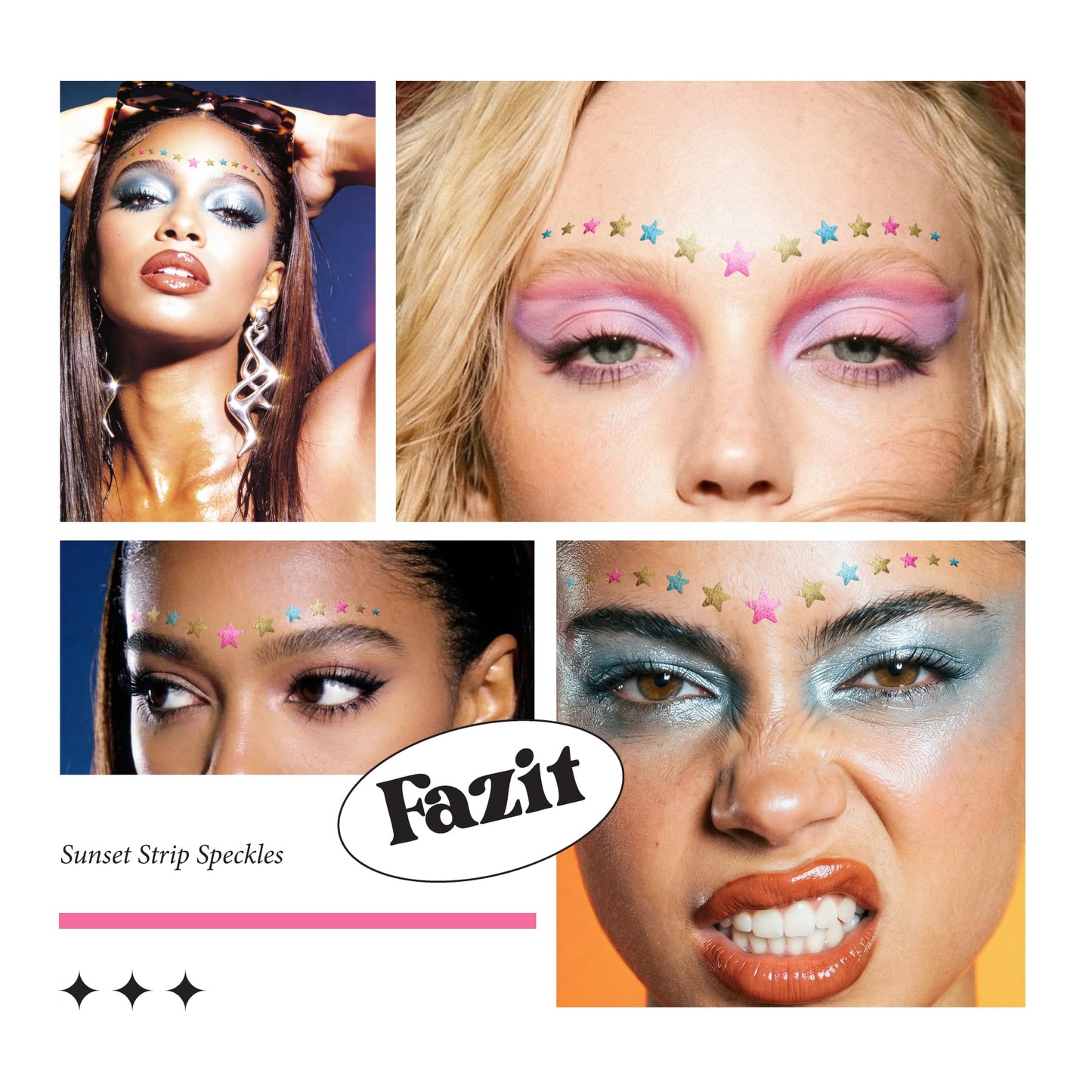 Fazit Makeup Patches - Sunset Strip Speckles - Glow Up Make-Up Patches - Cute Glitter Makeup Accessories for Women - Cosmetic Glitter for Face Beauty & Personal Care Fazit