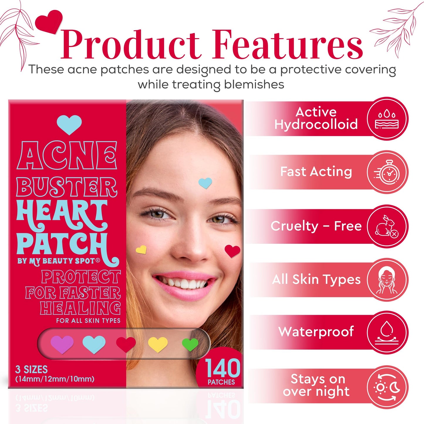 My Beauty Spot Pimple Patches Cute Acne Patches For Face (140 Patches) with Hydrocolloid, Tea Tree Extract & Salicylic Acid, Colorful Fun Designs Beauty & Personal Care My Beauty Spot