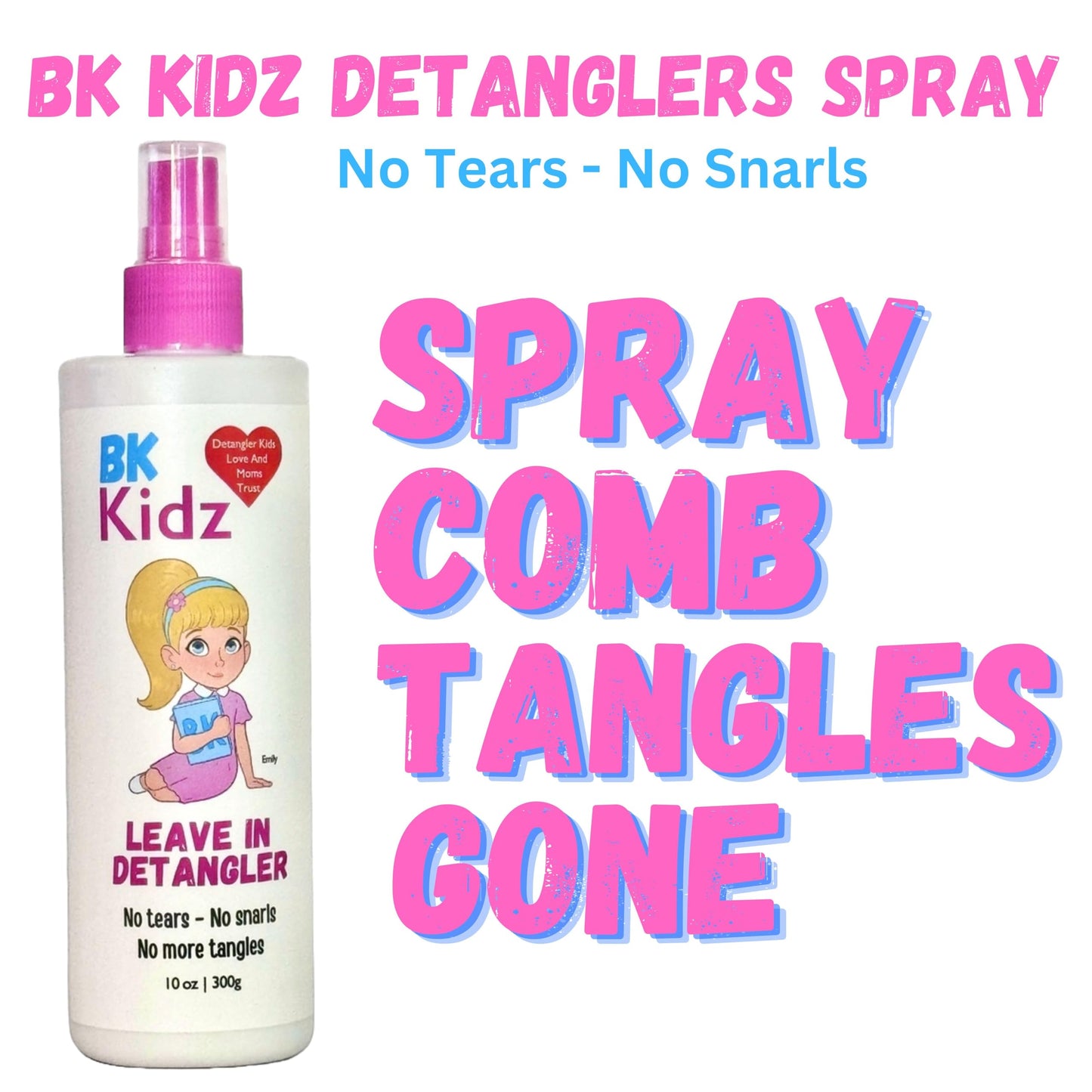Hair Detangler Spray 10oz - Detangler Spray - No More Struggling With Tangles, White Beauty & Personal Care Bonsai Kids Hair Care