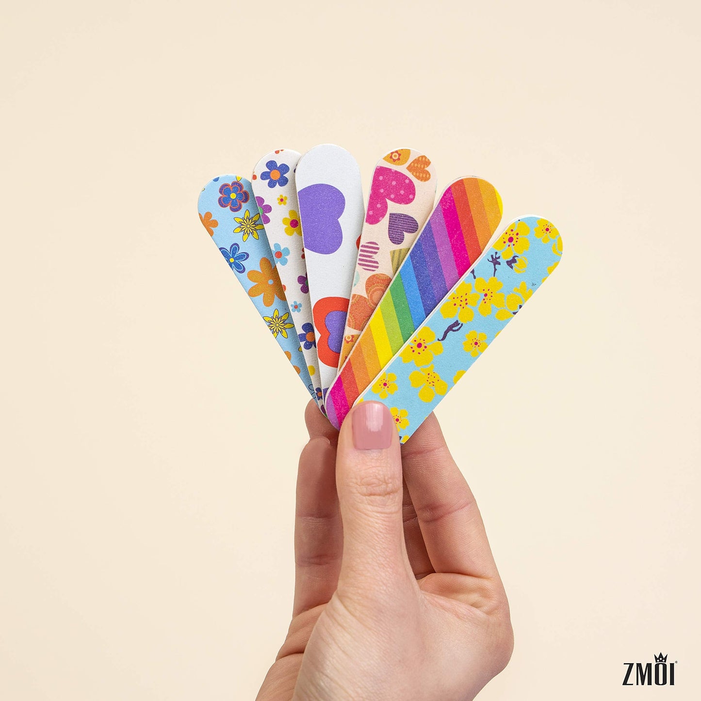 ZMOI (1 Dozen) Colorful Girly Mini Emery Board Nail Files Beauty & Personal Care ZMOI