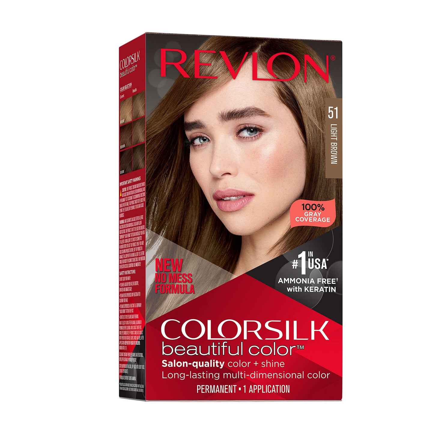 Revlon Colorsilk Beautiful Color Permanent Hair Color, Long-Lasting High-Definition Color, Shine & Silky Softness with 100% Gray Coverage, Ammonia Beauty & Personal Care REVLON