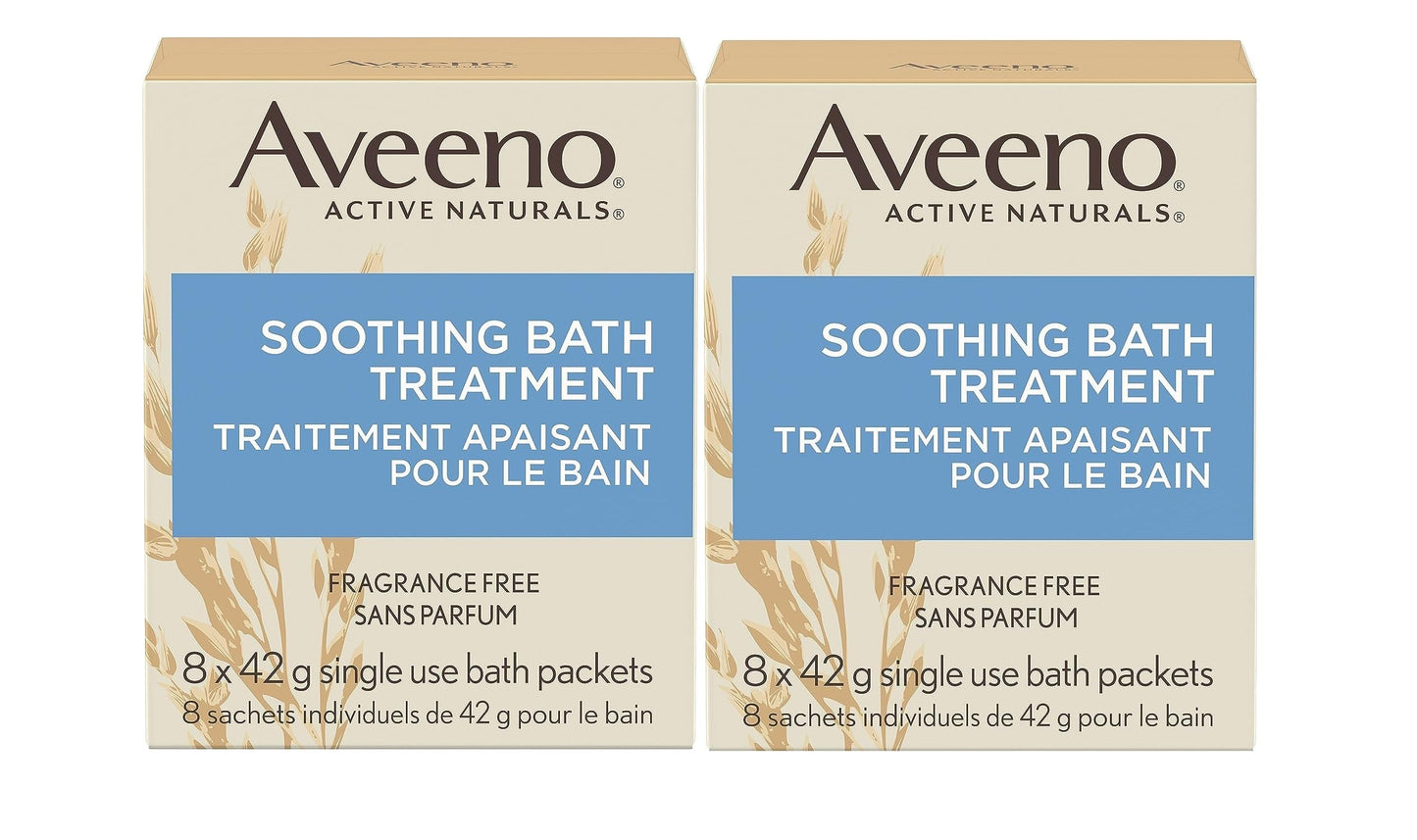 Aveeno Fragrance Free Soothing Bath Treatment, 100% Natural Colloidal Oatmeal, Sensitive Skin Bath Soak for Relief of Dry, Itchy, Irritated Skin Due Beauty and Personal Care Aveeno