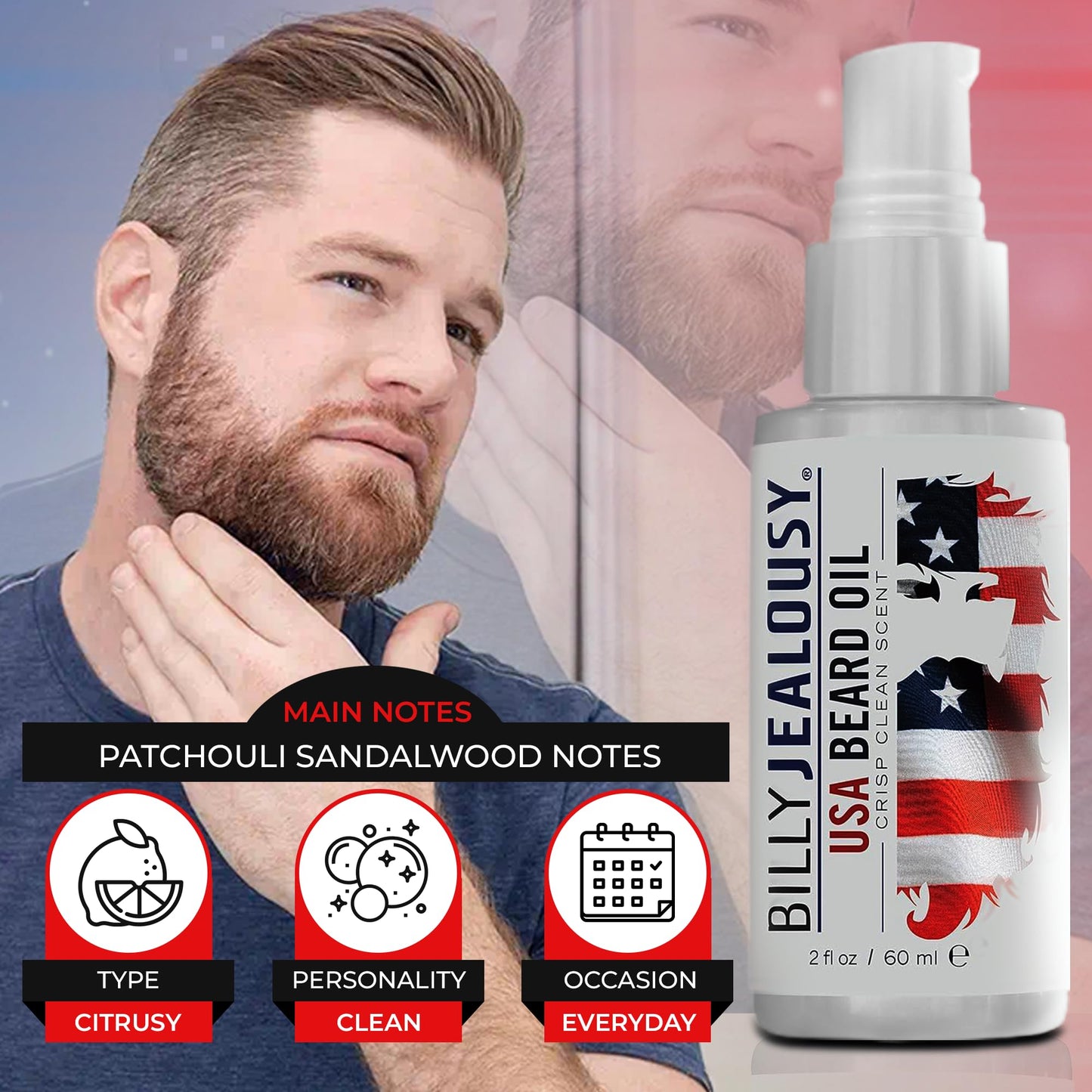 Billy Jealousy Beard Oil for Men, Weightless, Low Shine, and Hydrating Beard Moisturizer for Softer Hair, Helps Prevent Itching and Flakes, USA Beauty and Personal Care Billy Jealousy