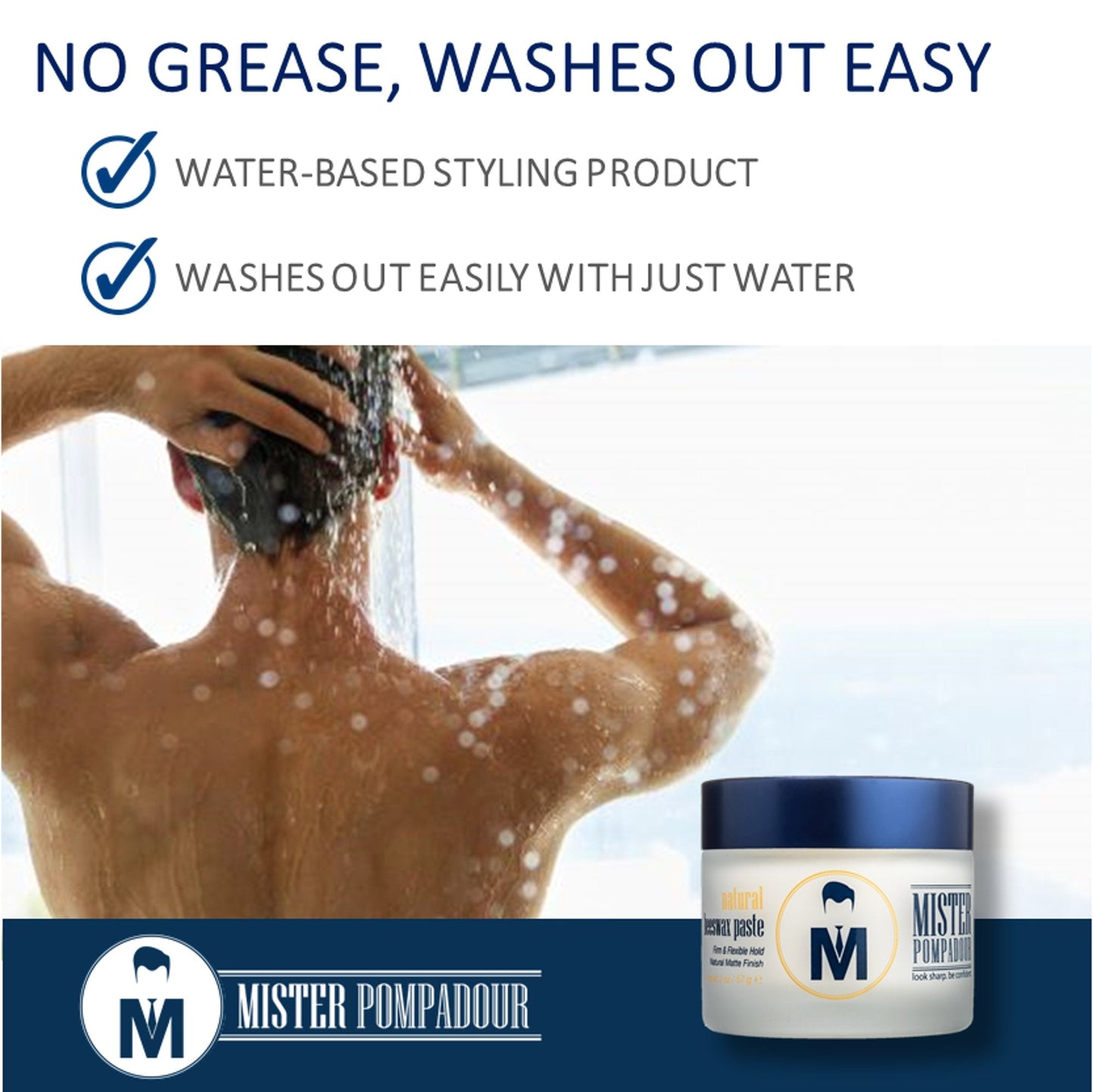 Mister Pompadour Natural Beeswax Paste | Matte Hair Product for Men & Women | HIgh Hold & No Shine | Water Based - Easy To Wash | 2oz Beauty & Personal Care Mister Pompadour