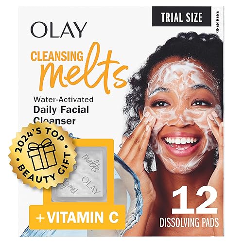 Olay Cleansing Melts + Vitamin C Face Cleanser, 12ct, Water-Activated Face Wash Cleans, Tones, and Refreshes Skin Beauty & Personal Care Olay