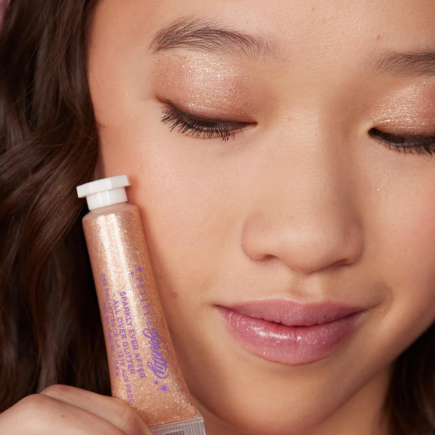 Petite N Pretty Glitter Makeup Set - Shimmering for Eyes, Cheeks, and Body - Glow Up Stick & All-Over Glitter in Pink Sherpa Bag for Kids, Teens Beauty & Personal Care Petite 'N Pretty