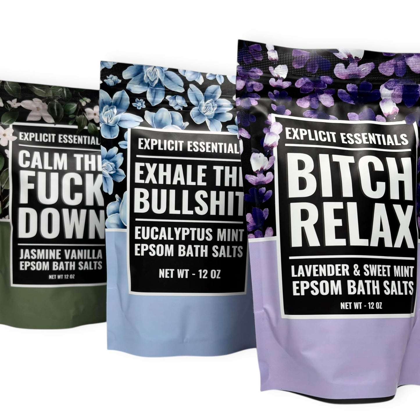 Calming Bath Salt Trio Gift Set Bundle for Women, Spa Gift Idea for Women Beauty and Personal Care Explicit Essentials