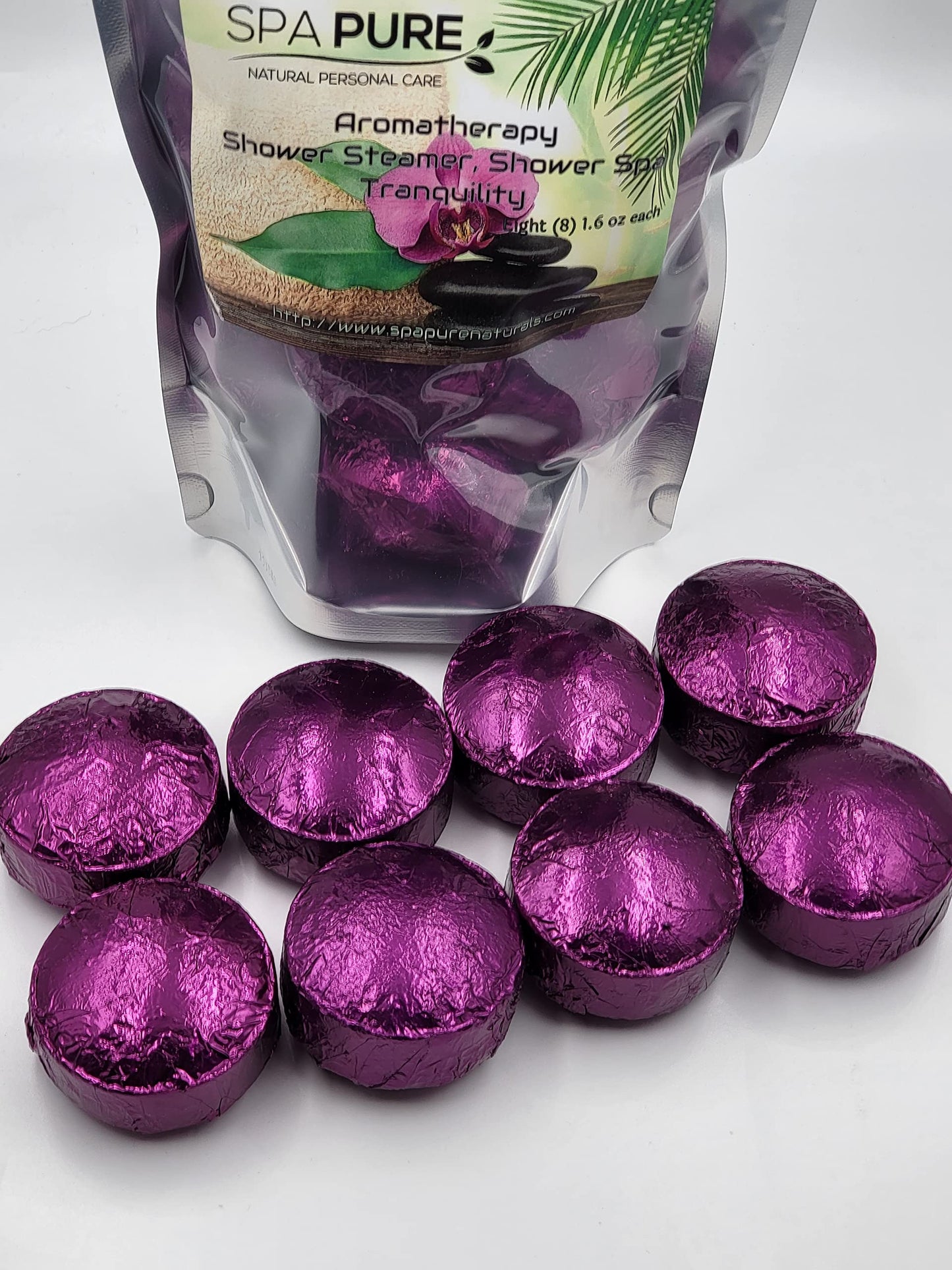 Spa Pure Tranquility Shower Steamers: Aromatherapy Shower Bombs Made in USA with 100% Natural/Organic Essential Oils - Transform Your Shower (8 Count) Beauty and Personal Care Spa Girl/Spa Pure