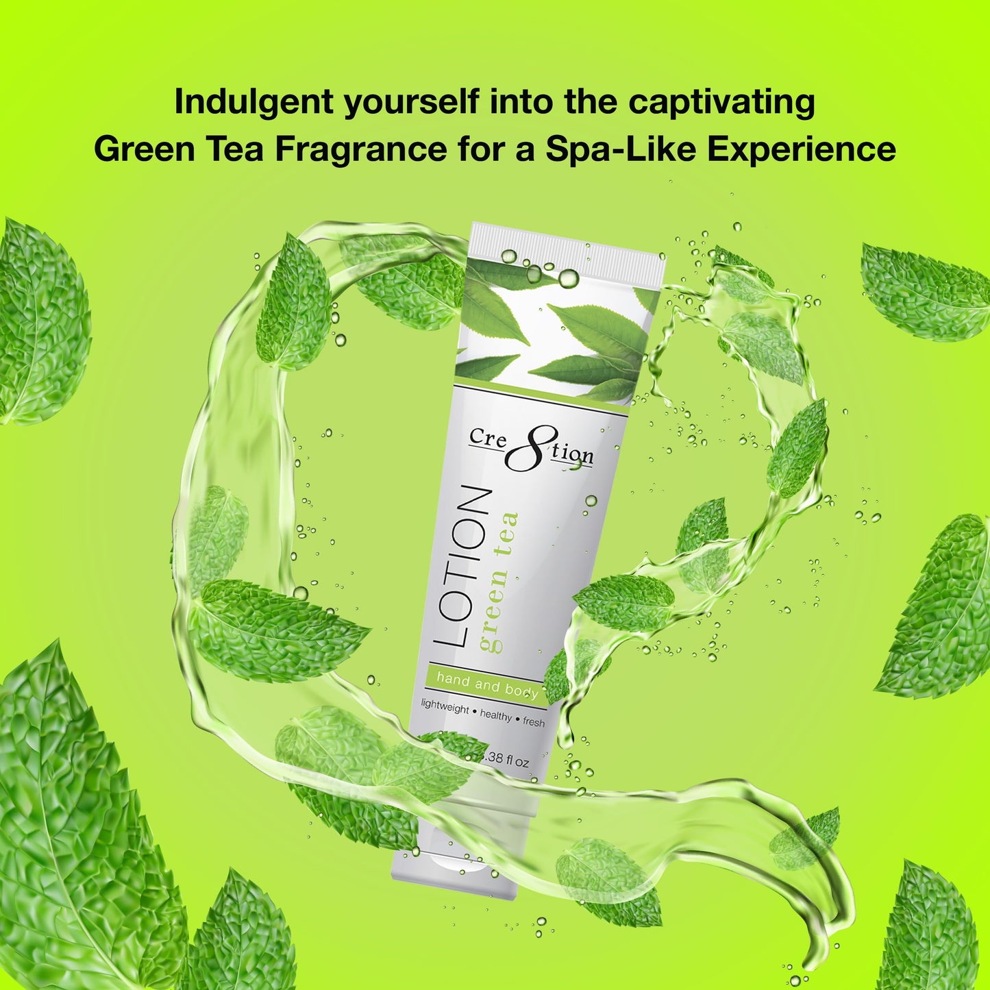 Cre8tion Spa Green Tea Hand & Body Lotion, Luxurious Lightweight Moisturizer for Silky, Smooth Skin, 3.3 Fl Oz Beauty & Personal Care Cre8tion