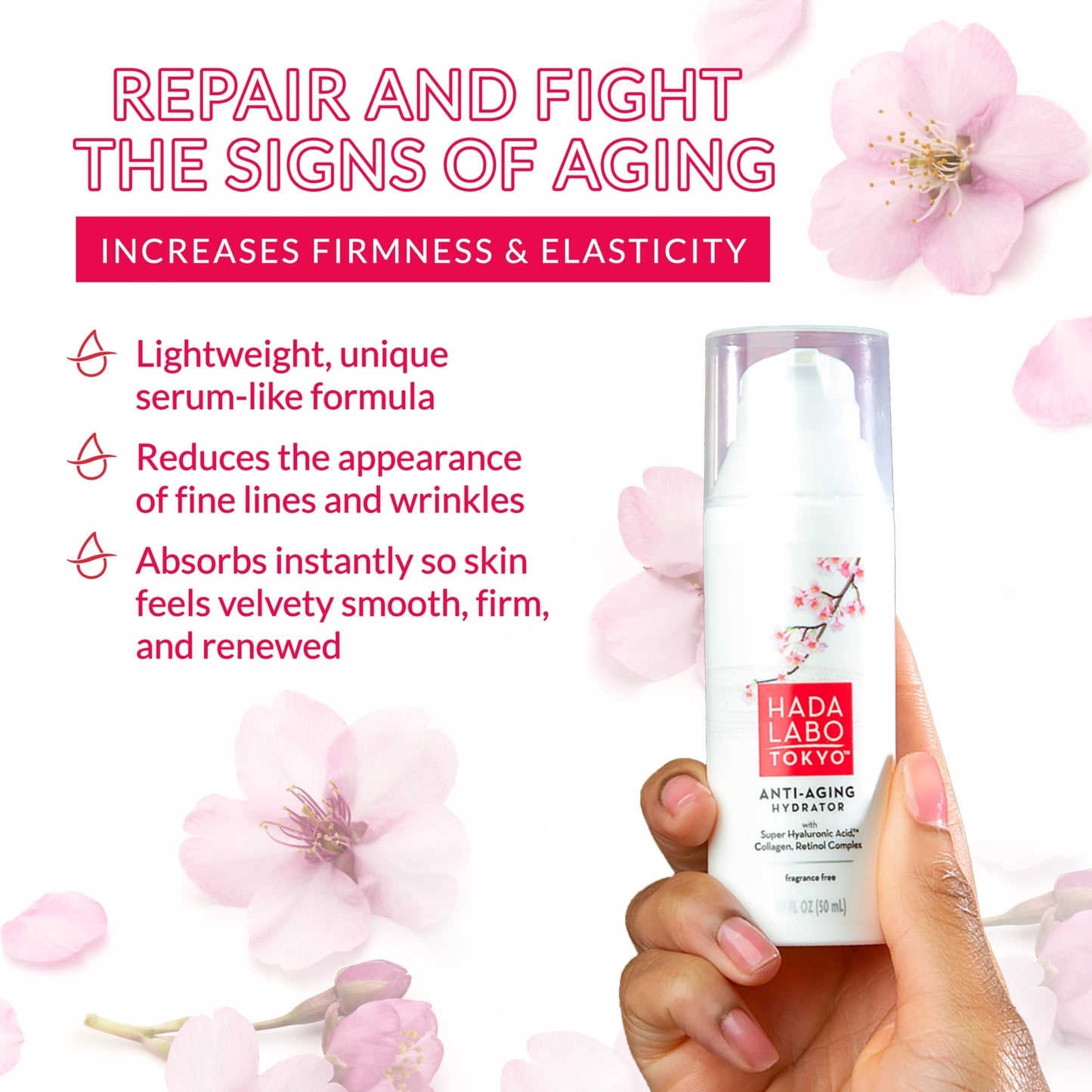 Hada Labo Tokyo Anti-Aging Hydrator Face Serum, with Super Hyaluronic Acid, Collagen & Retinol Complex to Reduce Signs of Aging, Increase Skin Beauty & Personal Care Hada Labo Tokyo