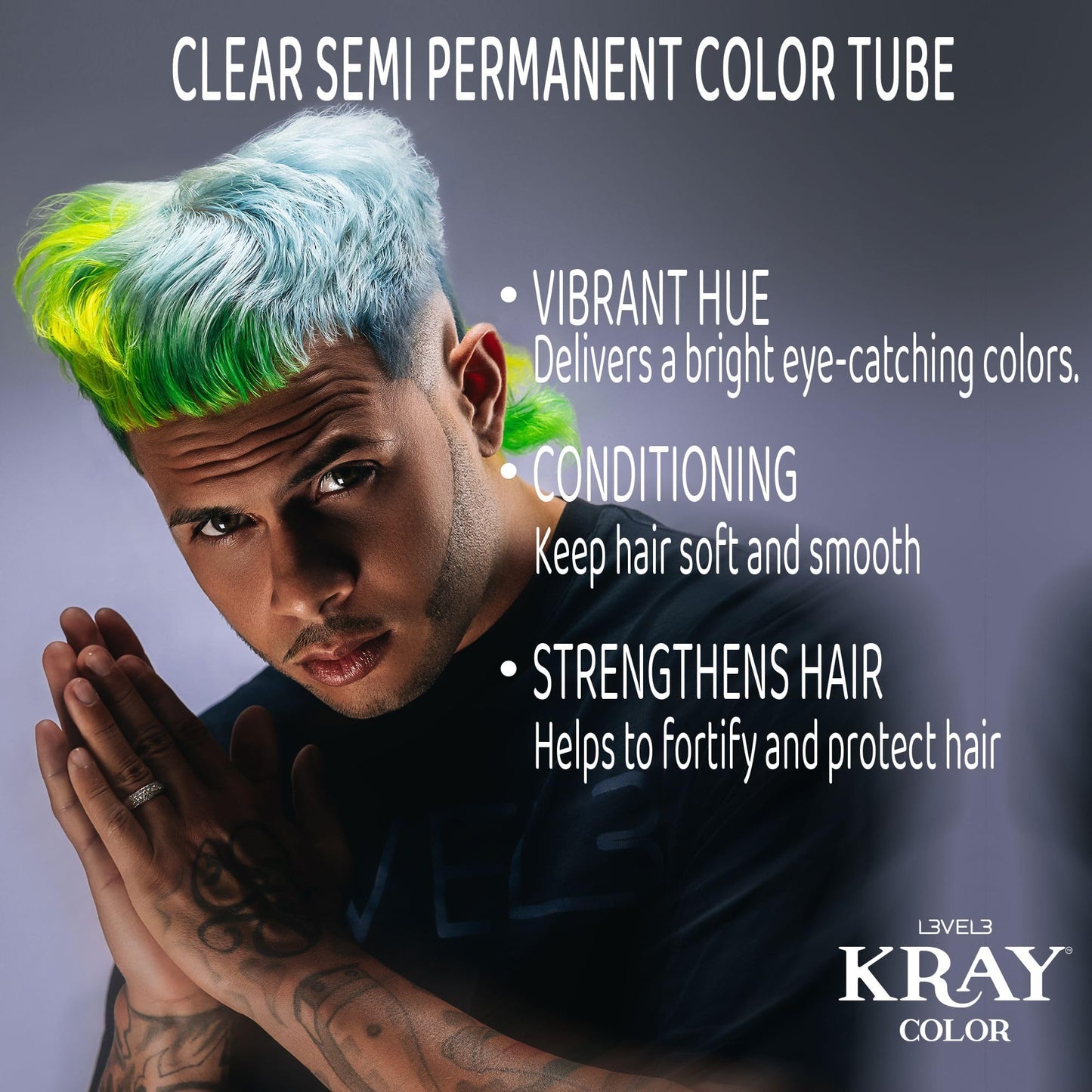 L3 - Level 3 Kray Semi Permanent Hair Color - Semi Permanent Hair Dye with Aloe Vera - Clear Beauty & Personal Care L3