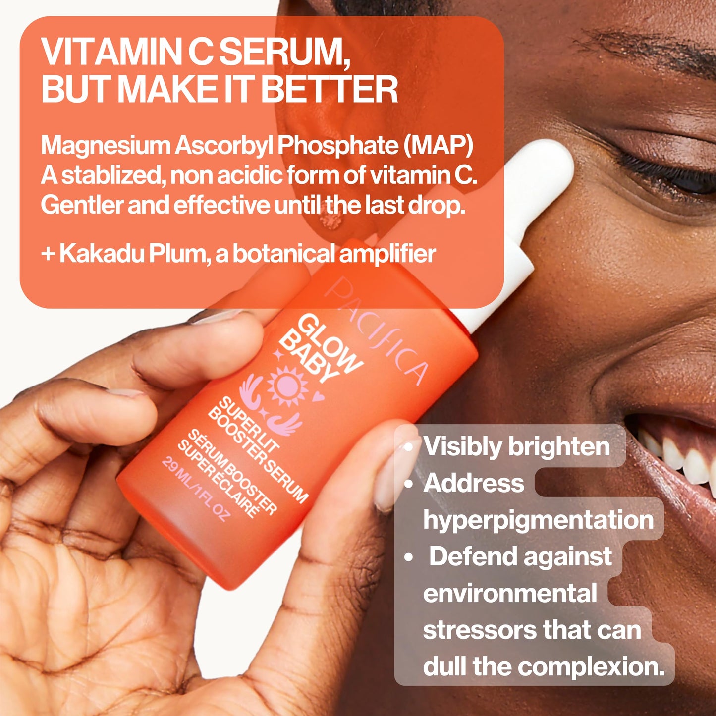 Pacifica Vitamin C Serum for Face - Glow Baby Brightening Facial Serum with Glycolic Acid - Vitamin C Booster Skin Care, Dark Spot Corrector, Vegan Beauty and Personal Care Pacifica