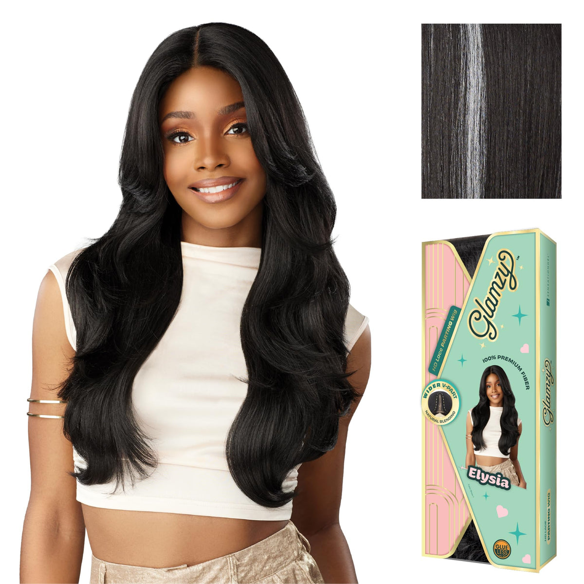 Sensationnel Glamzy Lace Part Wig-Elysia, BALAYAGEPLATINUM
