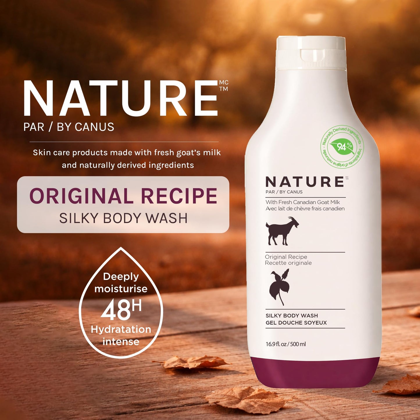 Nature by Canus Goat Milk Body Wash for Sensitive Skin, 16.9 Fl Oz, natural cleanser with fresh goat milk, fatty acids, vitamins A and B Beauty & Personal Care Nature by Canus