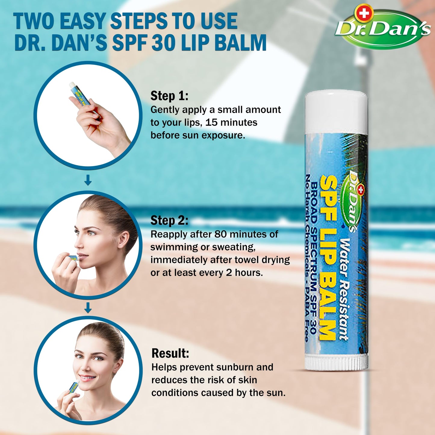 Dr. Dan's SPF 30 Lip Balm Mineral Based 3 Pack Beauty and Personal Care Dr. Dan's