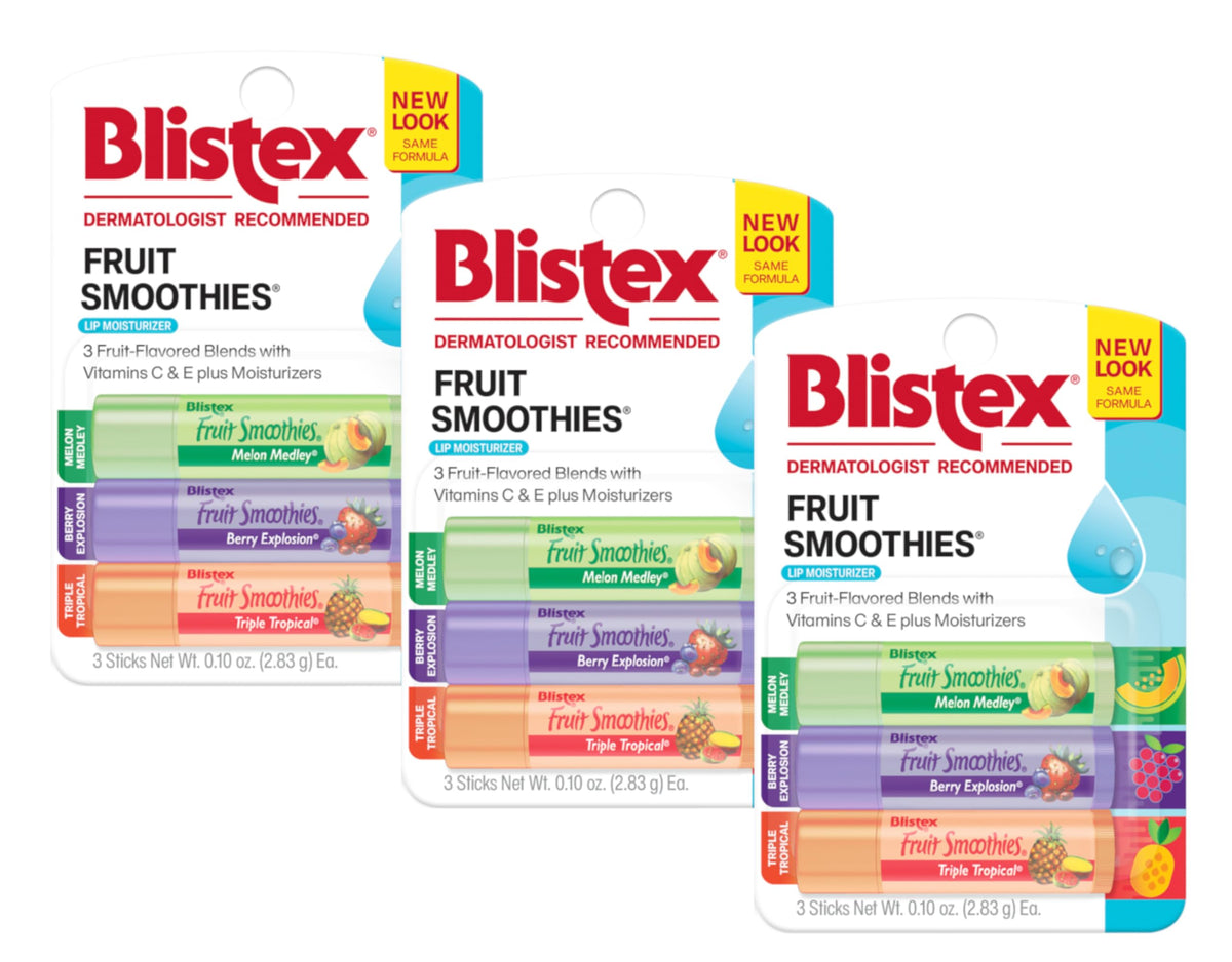 Blistex Fruit Smoothies Lip Moisturizers 3 Sticks 0.10 oz each Pack of 3 Beauty & Personal Care Blistex