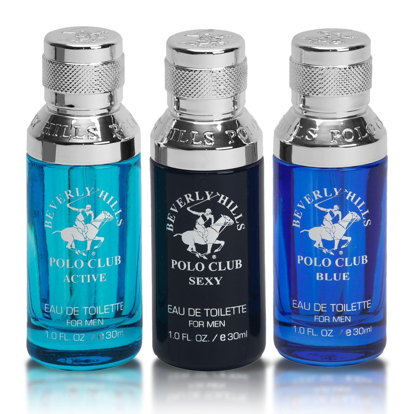 Beverly Hills Polo Club MENS 3PC SLIDER - BLUE VARIANT - CONTAINS BLUE/SEXY/ACTIVE 1OZ EDTs Beauty & Personal Care Beverly Hills Polo Club