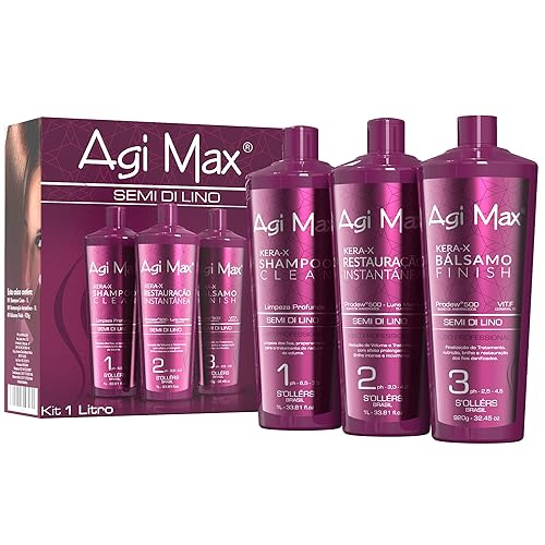 Agi Max Brazilian Keratin Hair Treatment Kit 1000ml - 3 Steps - The Best Straightening! Beauty & Personal Care Agi Max