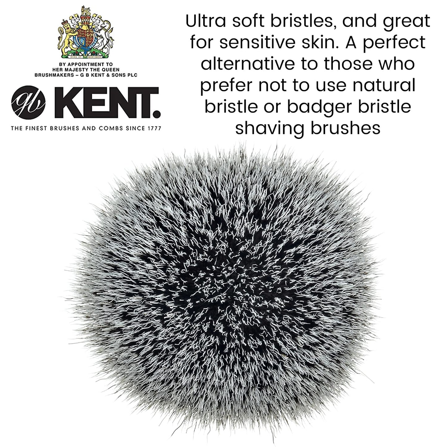 Kent Infinity Plus Shaving Brush with Ultra-Soft Silvertext Synthetic Badger Brush - Perfect Lather and Shaving Brush made for Shave Cream and Shaving Beauty and Personal Care KENT