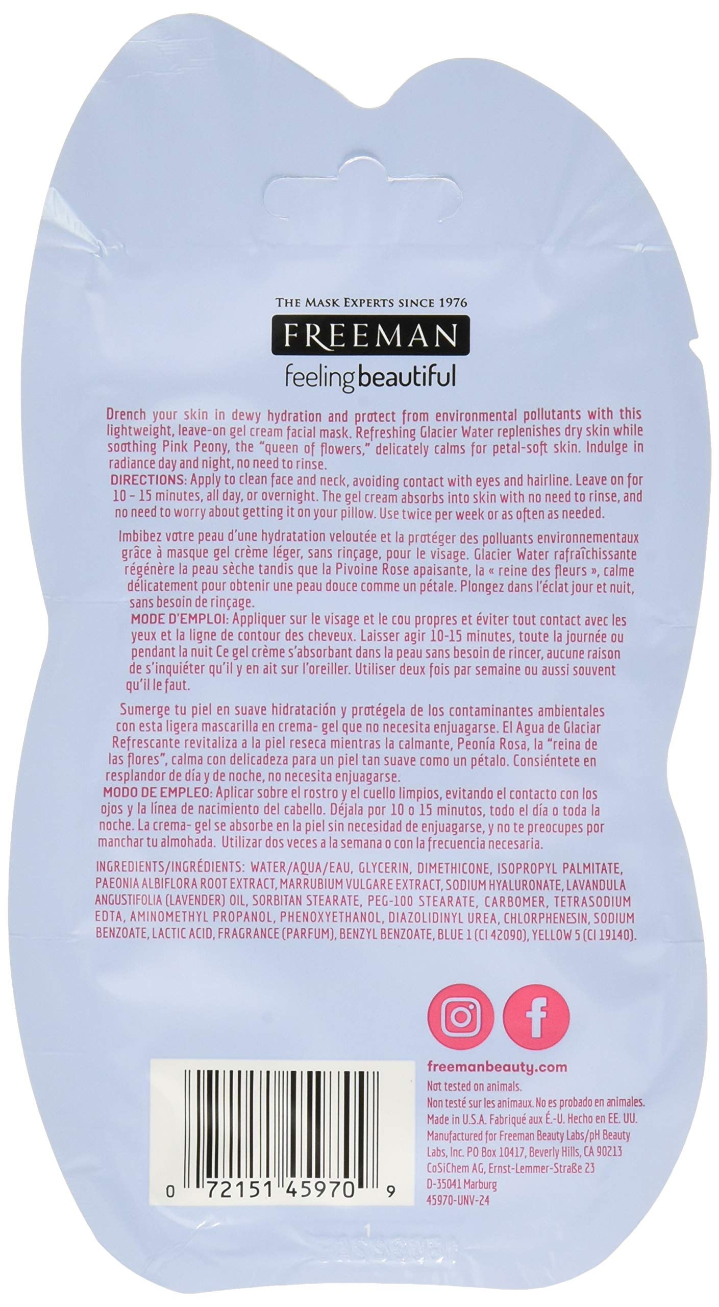 Freeman Facial Glacier Water Hydrating Cream Mask Beauty & Personal Care Freeman