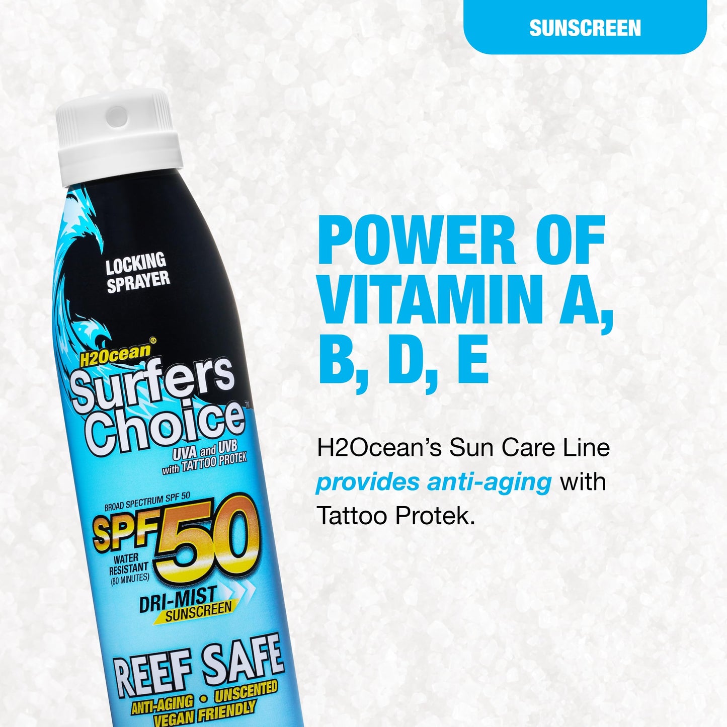 H2Ocean Surfers Choice SPF 50 Spray - Quick-Drying Sunscreen Spray for Tattoo Aftercare & UV Protection - Reef-Safe Sun Protection for All Ages - 6 oz Beauty & Personal Care H2Ocean