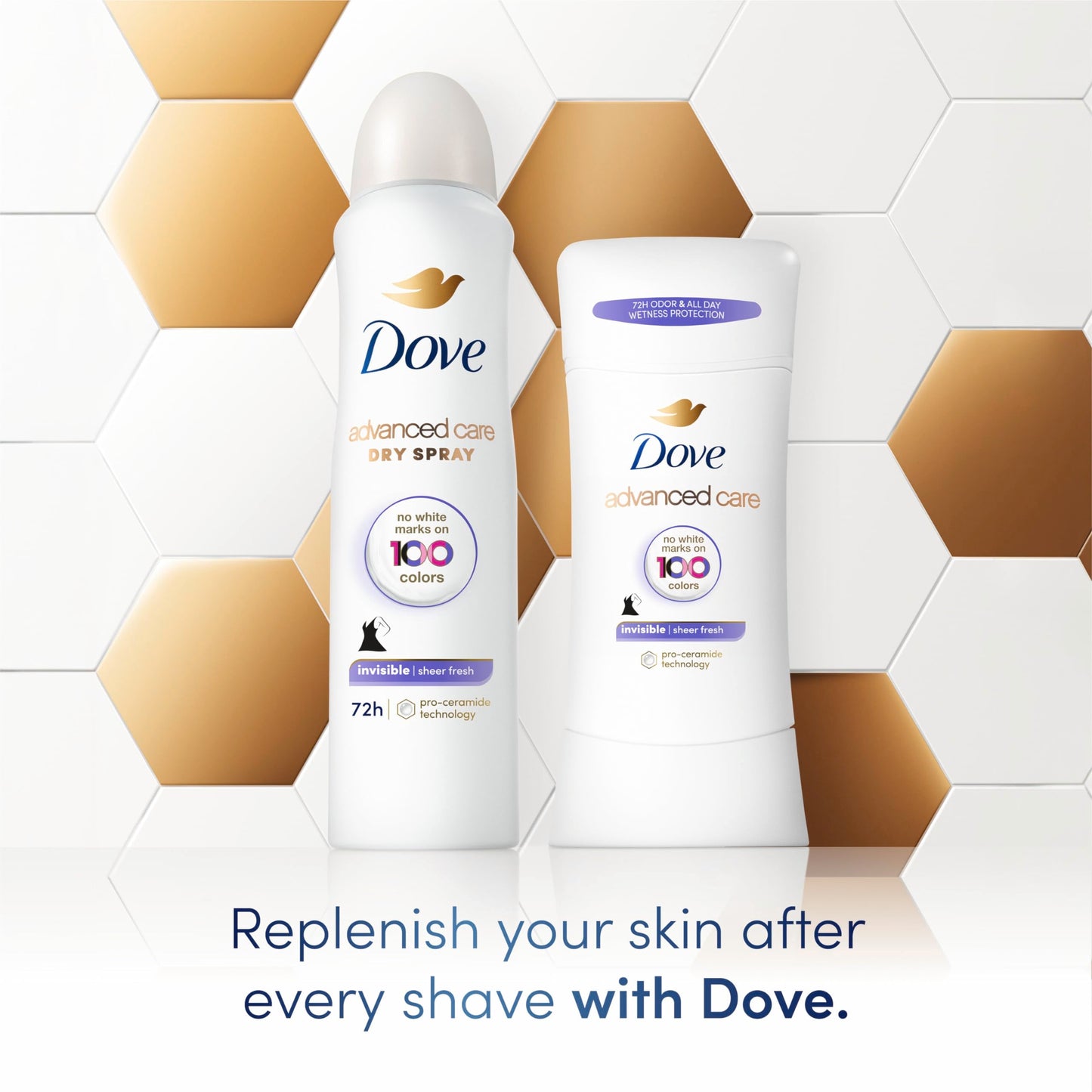 Dove Advanced Care Antiperspirant Deodorant Stick Sheer Fresh 4 Count Anti-stain antiperspirant deodorant for soft underarms 72-hour underarm odor Beauty and Personal Care Dove