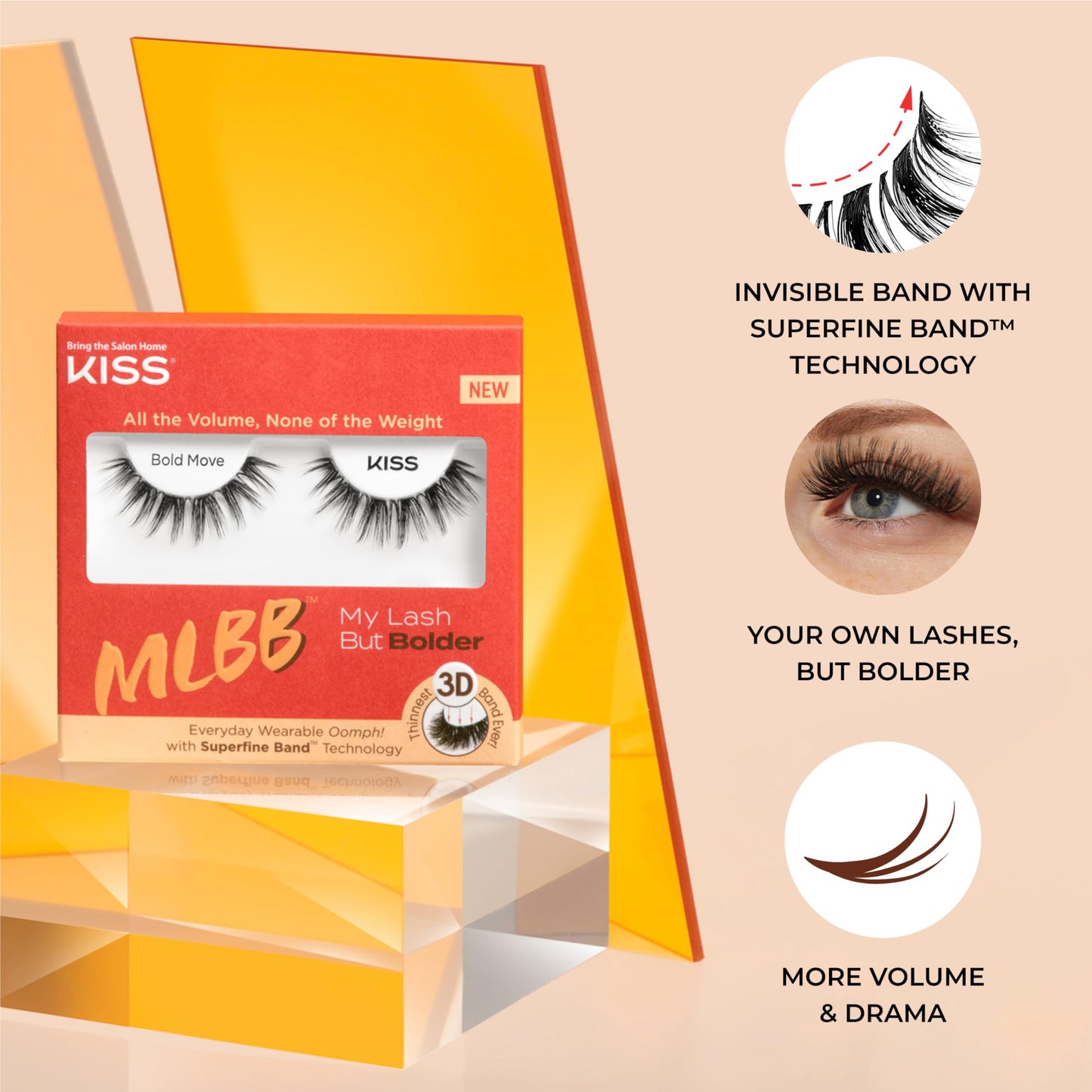 KISS My Lash But Bolder, False Eyelashes, 'Big Personality', 14mm, Includes 1 Pair, Easy to Apply, Reusable Lash Clusters Beauty & Personal Care KISS